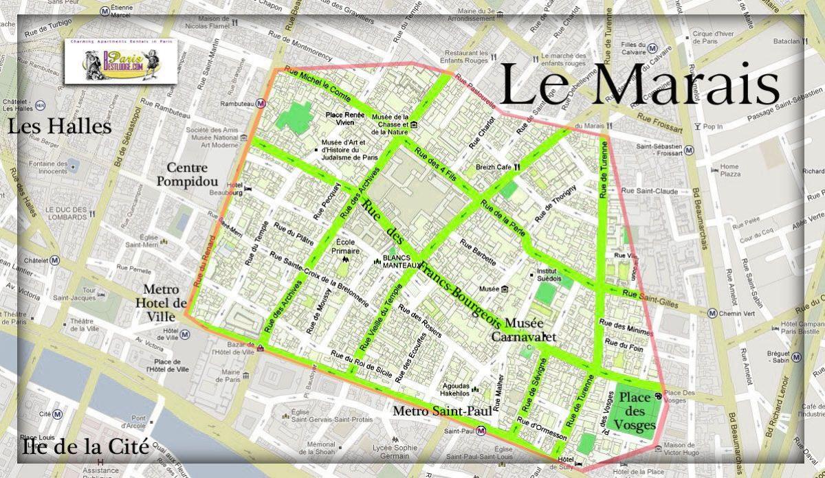 mappa Parigi marais