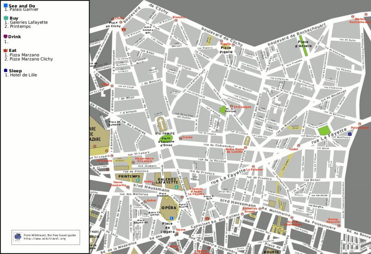 Mappa dell'opera di Parigi