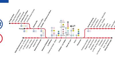 Mappa della linea a della rer 