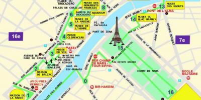 Mappa di trocadero di Parigi