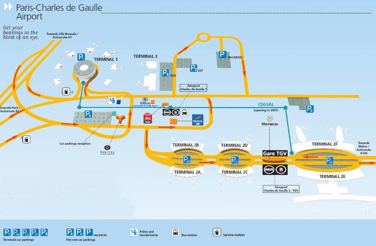 Parigi aeroporto cdg mappa