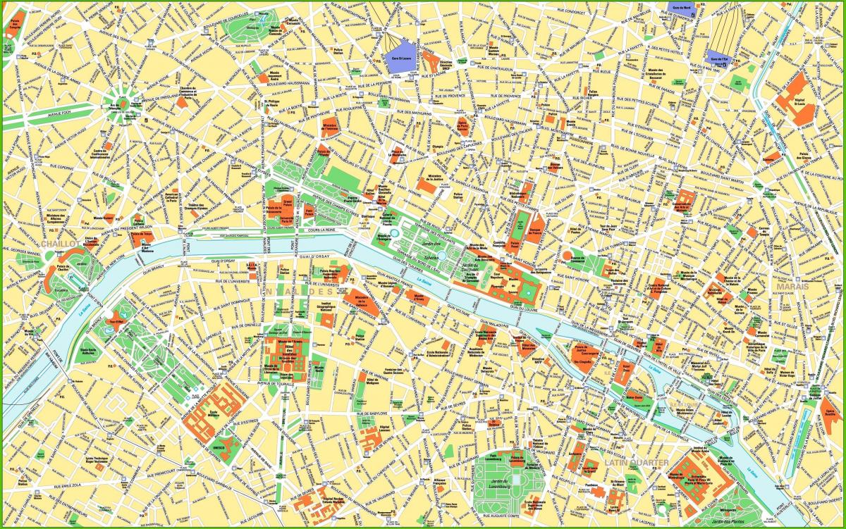 mappa di Parigi attrazioni del centro della città