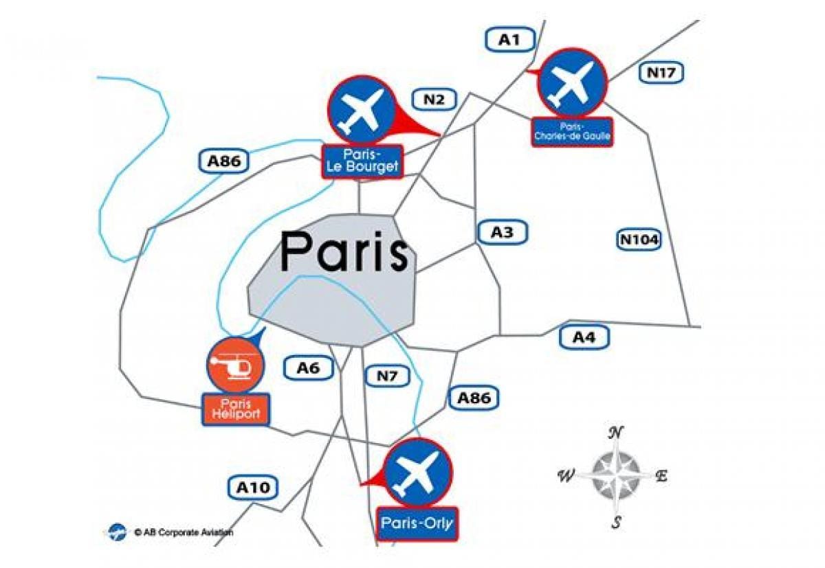 Paris international airport sulla mappa