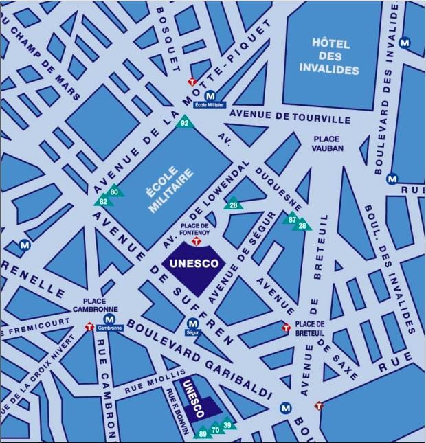 Mappa dell'unesco di Parigi
