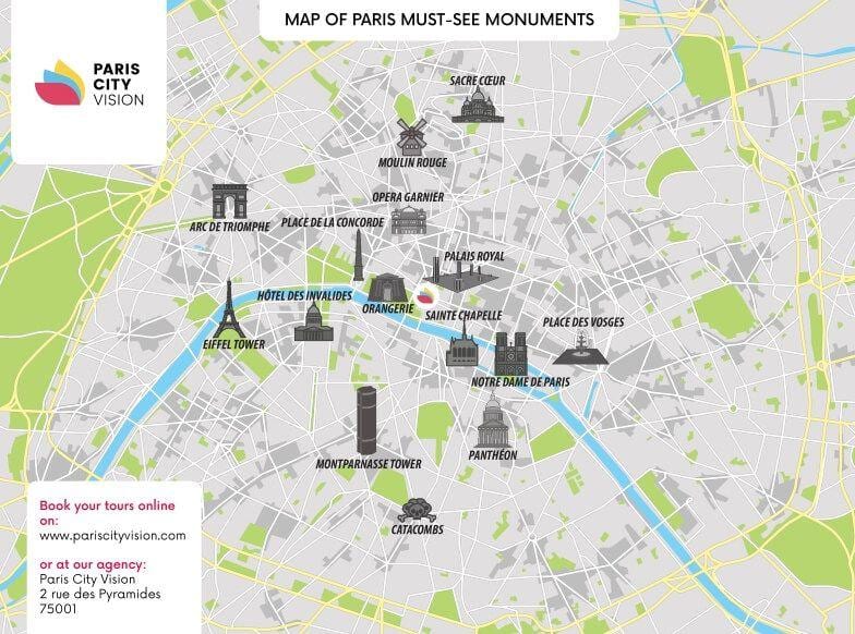 Mappa della città di Parigi, Francia