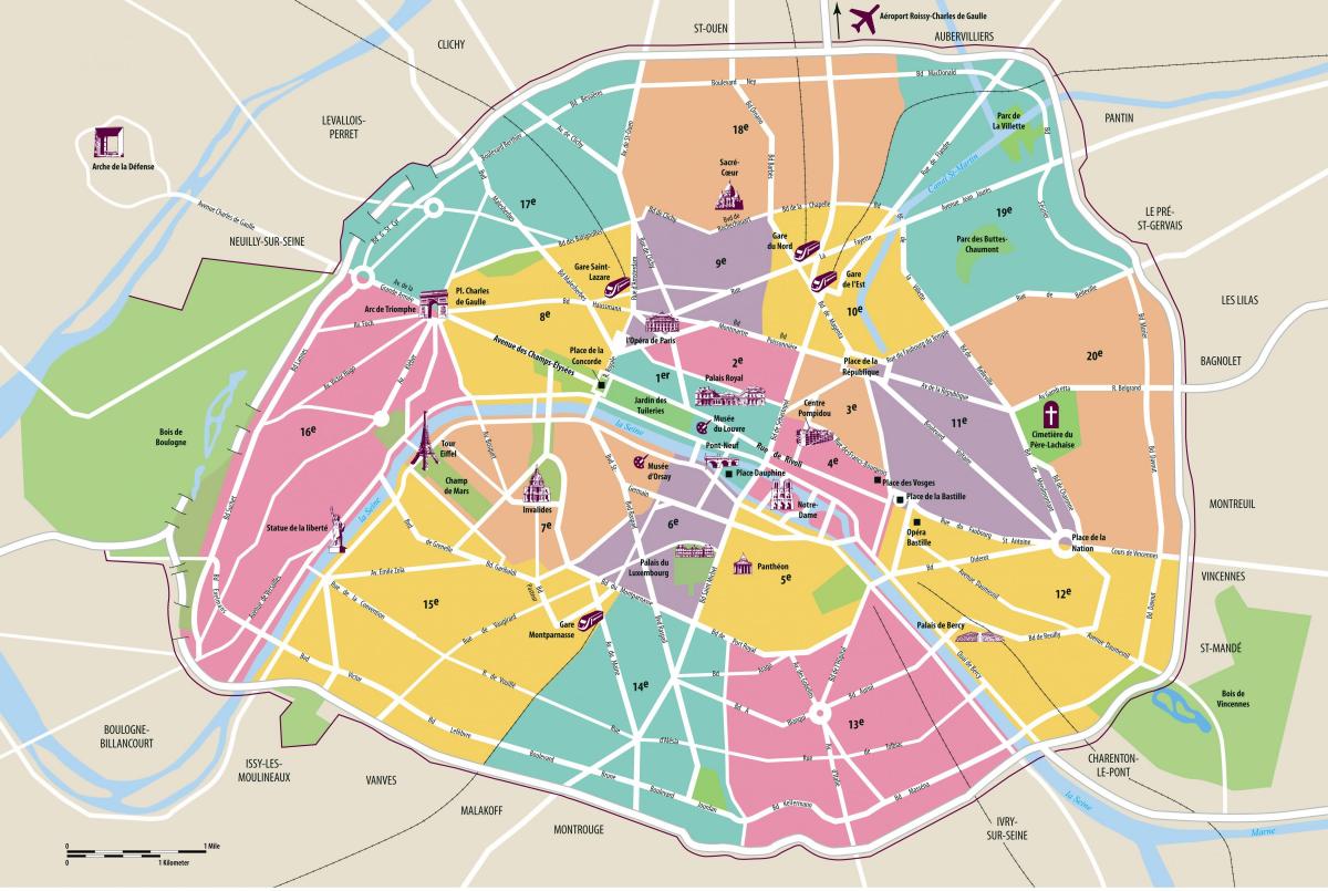 mappa della città di Parigi