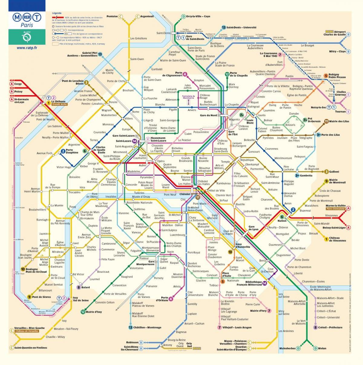 metro de Paris mappa