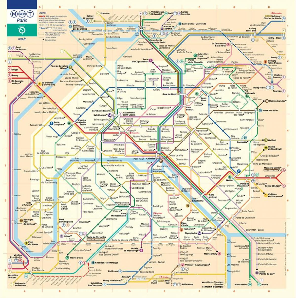 Mappa della stazione della metropolitana di Parigi