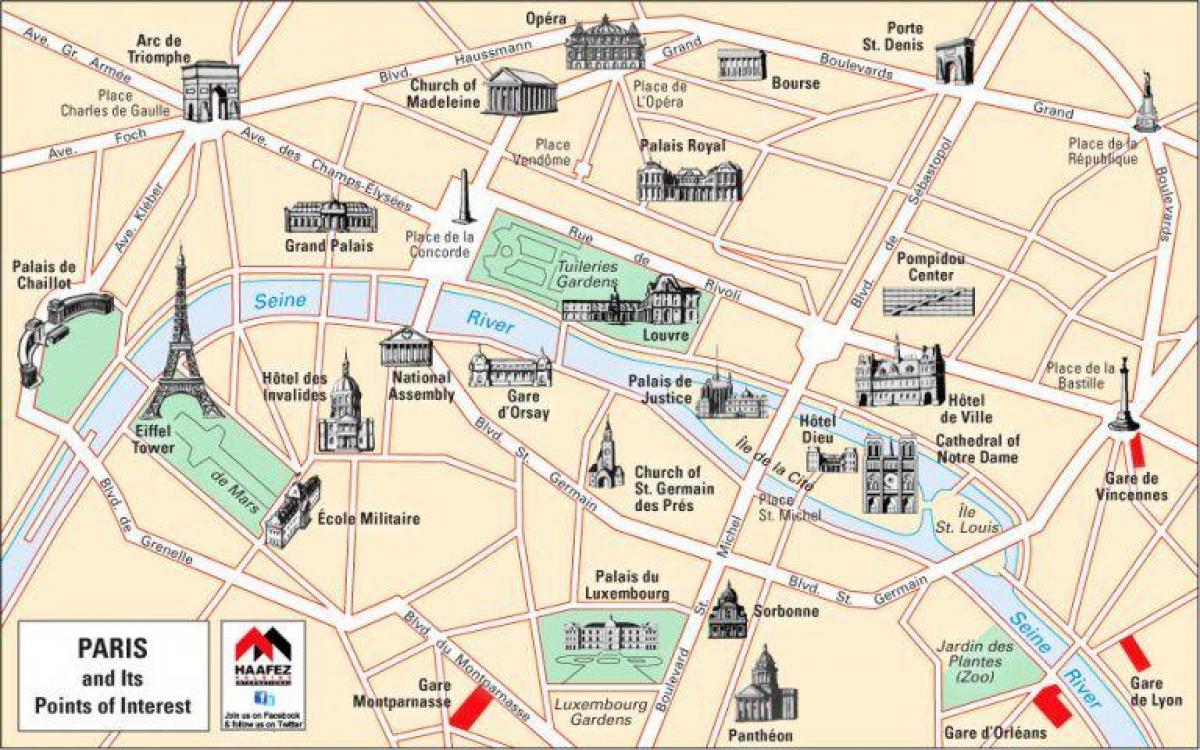 Mappa di Parigi chiese 
