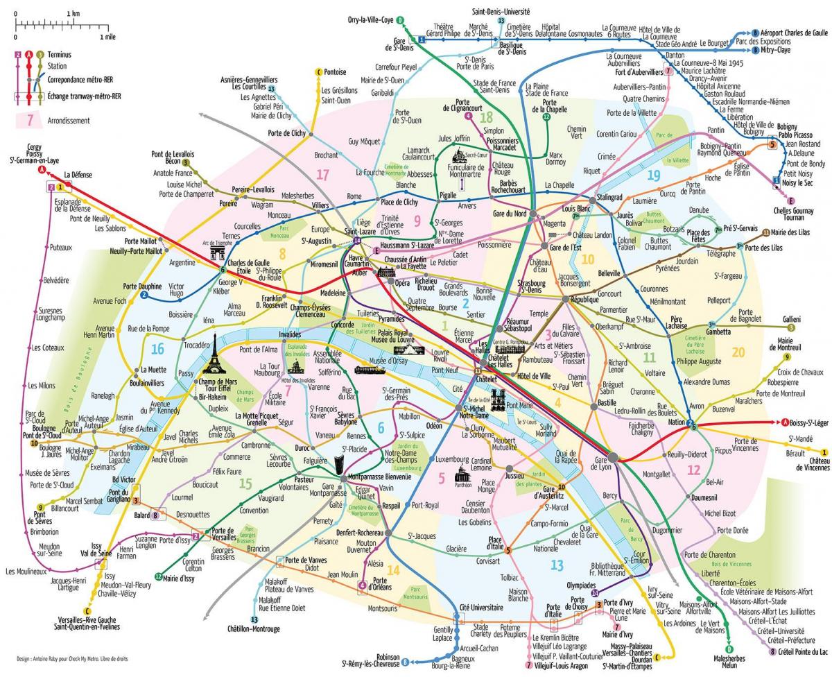 mappa di cose da vedere a Parigi