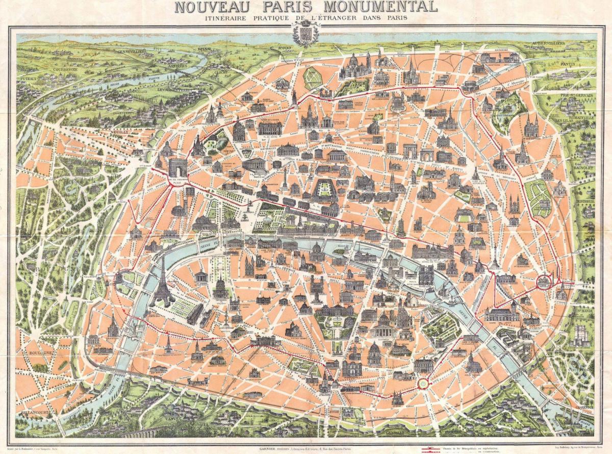 Parigi mappa 1800