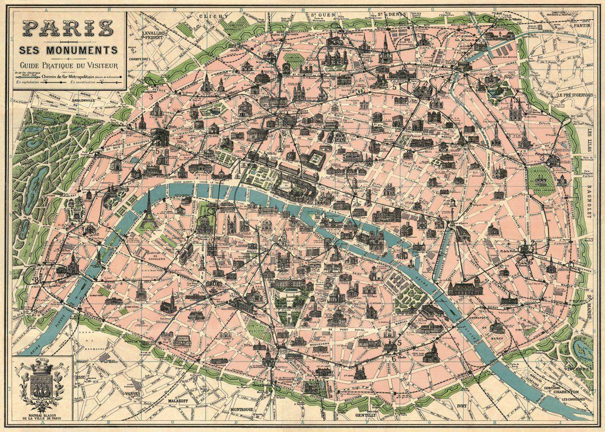 Mappa di Parigi antichi