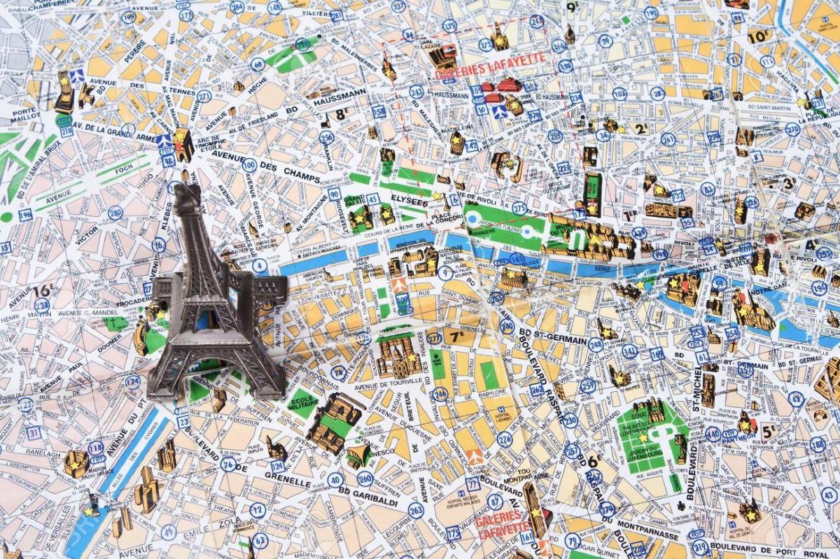 Parigi Mappa Con La Torre Eiffel 