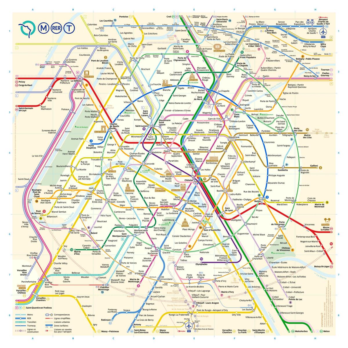 mappa del treno Paris (Francia