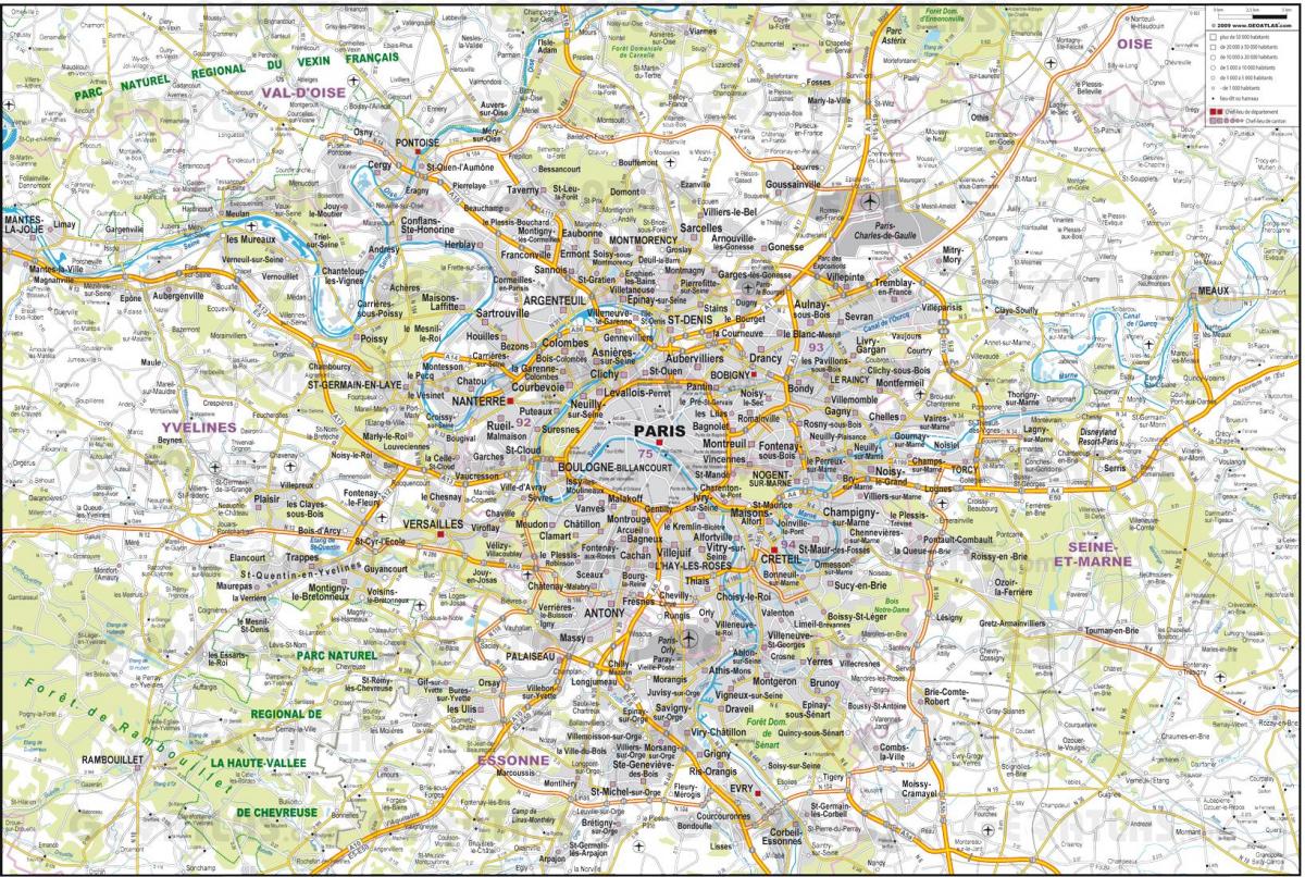 Parigi cartina stradale