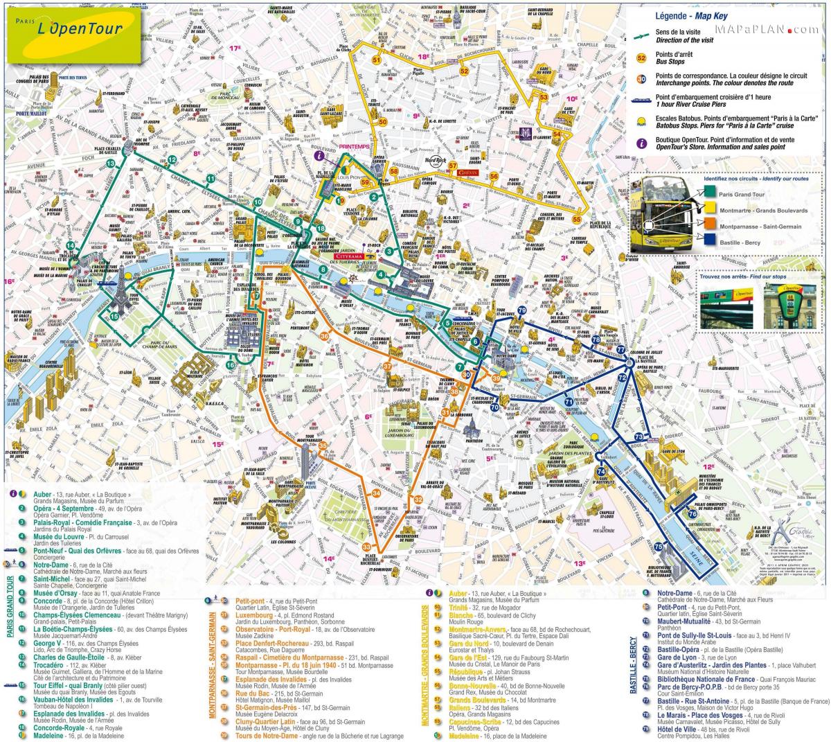 open bus Parigi mappa