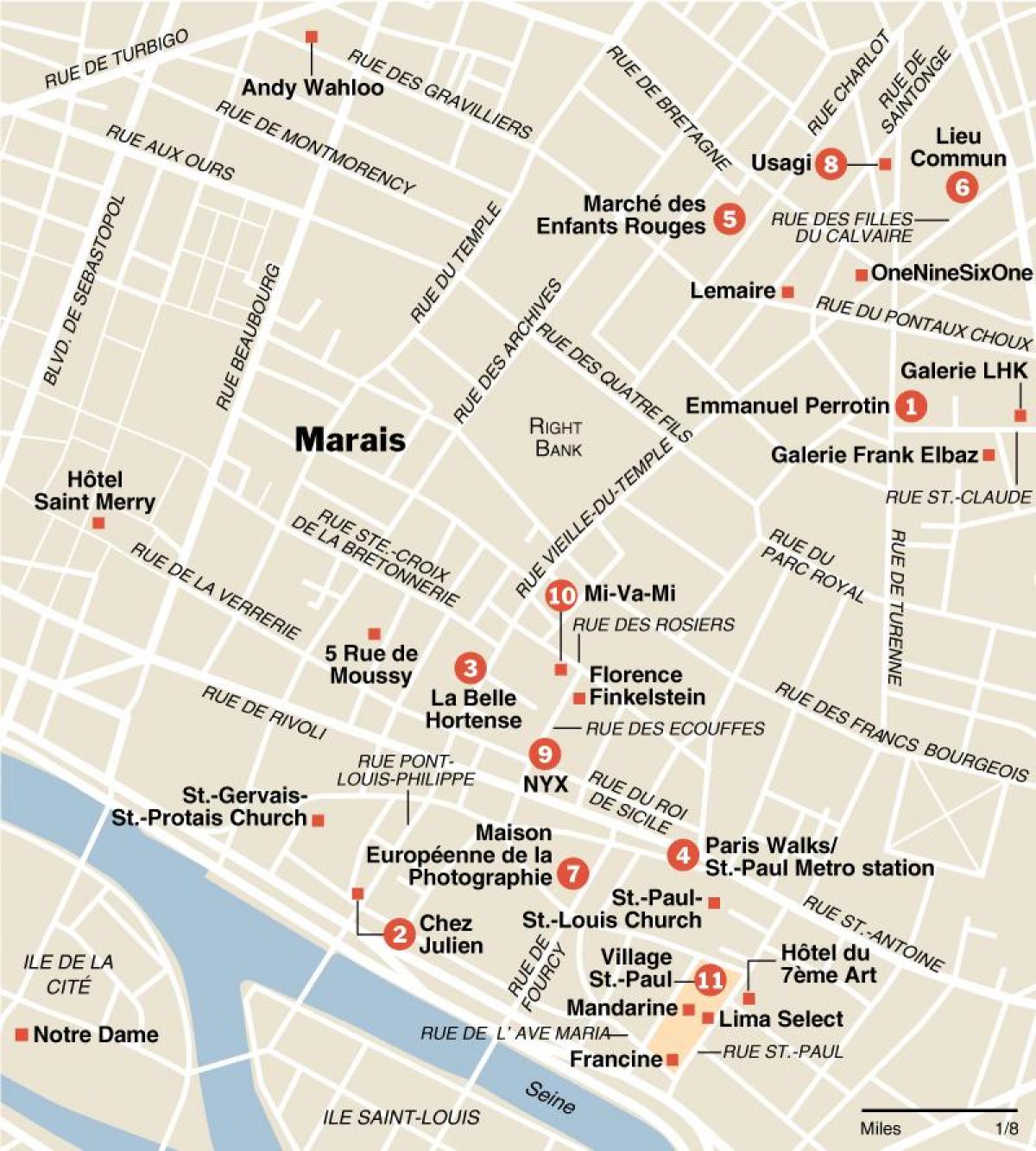 Quartiere Del Marais, A Parigi La Mappa 