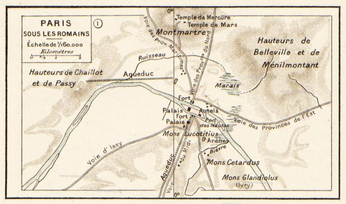 Mappa di romano di Parigi