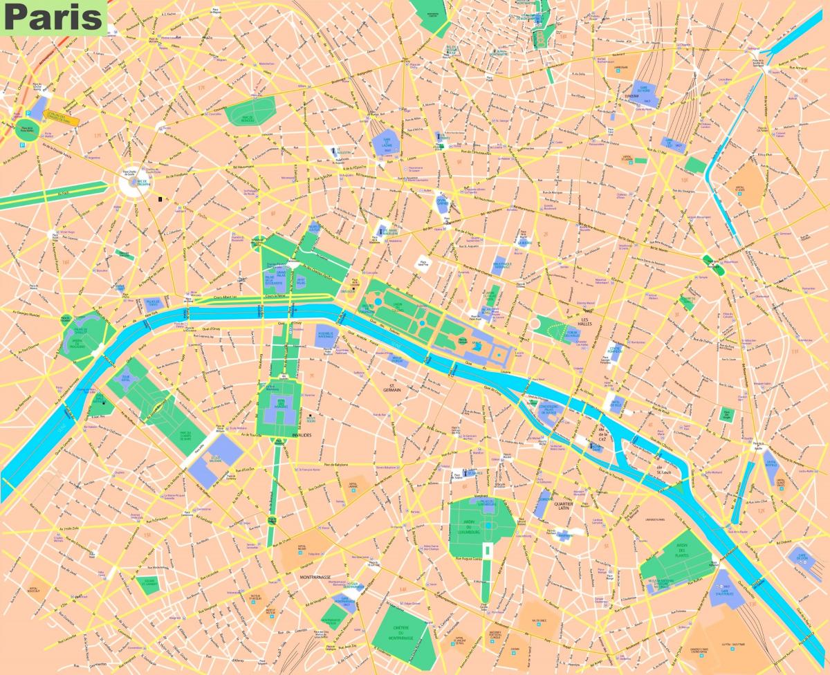 mappa della città di Parigi, Francia