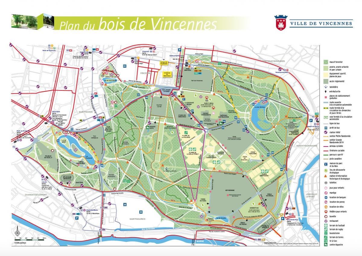 Mappa di vincennes di Parigi
