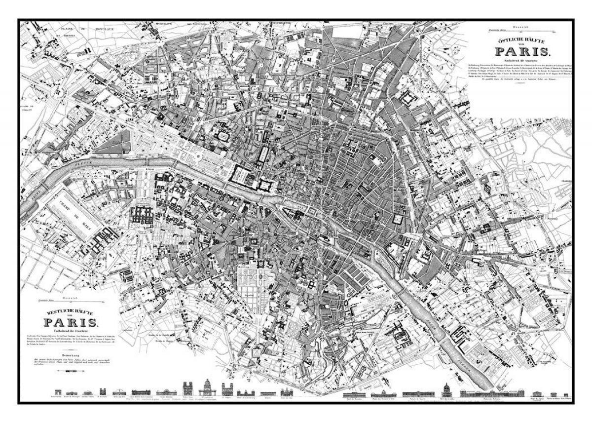 grande vintage Parigi mappa