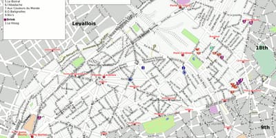 Mappa del 17 ° arrondissement di Parigi