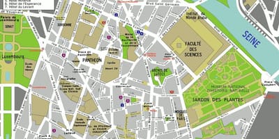 Mappa del 5 ° arrondissement di Parigi