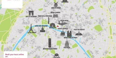 Mappa della città di Parigi, Francia