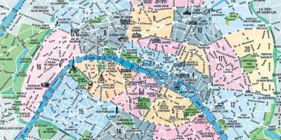 La mappa dei quartieri di Parigi e punti di riferimento