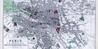 Mappa ofhistorical mappa di Parigi