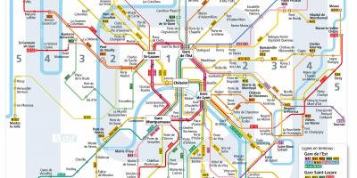 Mappa di Parigi di notte in autobus