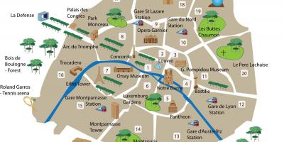 Mappa di Parigi, musei e monumenti