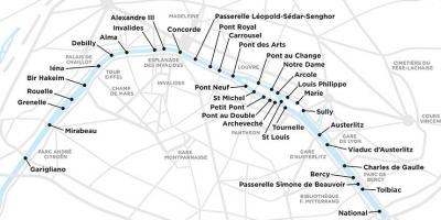 Mappa di Parigi ponti