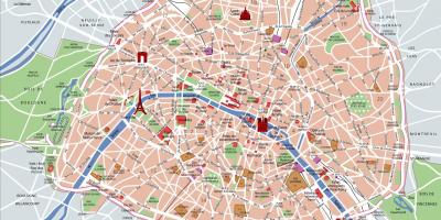 Attrazioni di parigi, mappa di
